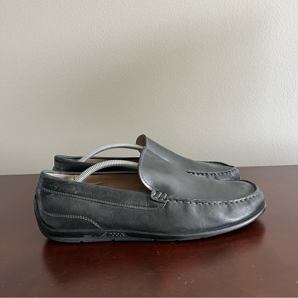 Ecco Mens Black Leather Drivers Extra Width Size 45‎ US Size 11 Wide - Picture 6 of 9